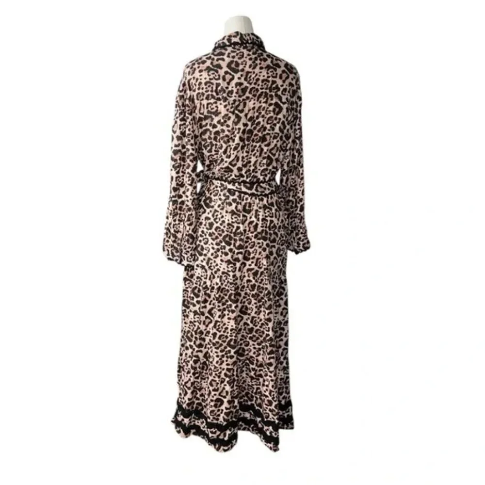 Monsoon Lola leopard print maxi dress brown - Picture 6 of 9